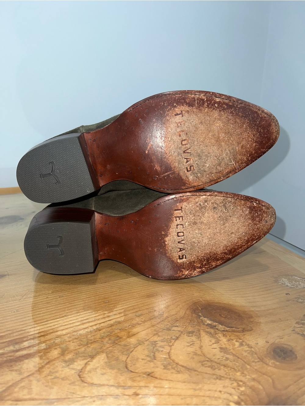 Tecovas Abby Olive Suede Western Heeled Boots - size 9.5 - Picture 7 of 7